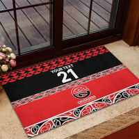 New Zealand Rugby Pacific Custom Rubber Doormat Whatumoana Maori Kowhaiwhai Pattern LT9 - Polynesian Pride