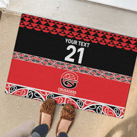 New Zealand Rugby Pacific Custom Rubber Doormat Whatumoana Maori Kowhaiwhai Pattern LT9 - Polynesian Pride