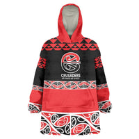New Zealand Rugby Pacific Custom Wearable Blanket Hoodie Whatumoana Maori Kowhaiwhai Pattern