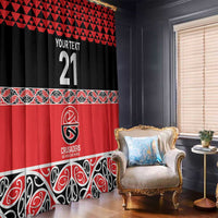 New Zealand Rugby Pacific Custom Window Curtain Whatumoana Maori Kowhaiwhai Pattern LT9 - Polynesian Pride