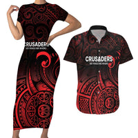 New Zealand Rugby Pacific Custom Couples Matching Short Sleeve Bodycon Dress and Hawaiian Shirt Whatumoana Maori Tribal Tattoo LT9 Gold - Polynesian Pride