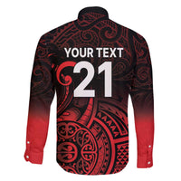 New Zealand Rugby Pacific Custom Family Matching Off The Shoulder Long Sleeve Dress and Hawaiian Shirt Whatumoana Maori Tribal Tattoo