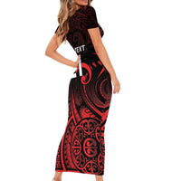 New Zealand Rugby Pacific Custom Family Matching Short Sleeve Bodycon Dress and Hawaiian Shirt Whatumoana Maori Tribal Tattoo LT9 - Polynesian Pride