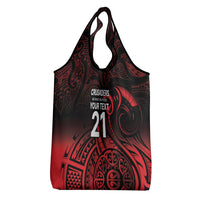 New Zealand Rugby Pacific Custom Grocery Bag Whatumoana Maori Tribal Tattoo