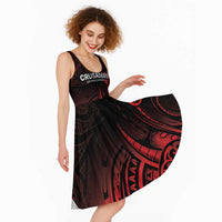 New Zealand Rugby Pacific Custom Midi Dress Whatumoana Maori Tribal Tattoo - Polynesian Pride