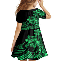 Polynesian Matching Outfit For Family - Plumeria Flowers Long Dress Hawaiian Shirt Polynesian Tribal Green Vibe LT9 - Polynesian Pride