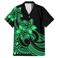 Polynesian Matching Outfit For Family - Plumeria Flowers Long Dress Hawaiian Shirt Polynesian Tribal Green Vibe LT9 Dad's Shirt - Short Sleeve - Polynesian Pride