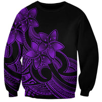 Polynesian Pride Plumeria Flowers Sweatshirt Polynesian Tribal Purple Vibe LT9 Unisex Purple - Polynesian Pride