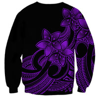 Polynesian Pride Plumeria Flowers Sweatshirt Polynesian Tribal Purple Vibe LT9 - Polynesian Pride