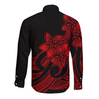 Polynesian Matching Outfit For Family Plumeria Flowers Long Dress Hawaiian Shirt Polynesian Tribal Red Vibe LT9 - Polynesian Pride