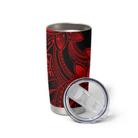 Polynesian Tribal Plumeria Flowers Tumbler Cup Red Vibe