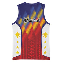Personalized Philippines Eight Rays Sun Basketball Jersey Traditional Filipino Igorot Pattern Motif