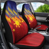 Personalized Philippines Eight Rays Sun Car Seat Cover Traditional Filipino Igorot Pattern Motif