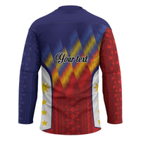 Personalized Philippines Eight Rays Sun Hockey Jersey Traditional Filipino Igorot Pattern Motif