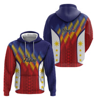 Personalized Philippines Eight Rays Sun Hoodie Traditional Filipino Igorot Pattern Motif
