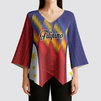 Personalized Philippines Eight Rays Sun Kimono Sleeve Blouse Traditional Filipino Igorot Pattern Motif
