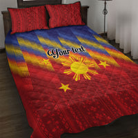 Personalized Philippines Eight Rays Sun Quilt Bed Set Traditional Filipino Igorot Pattern Motif