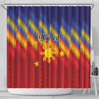 Personalized Philippines Eight Rays Sun Shower Curtain Traditional Filipino Igorot Pattern Motif