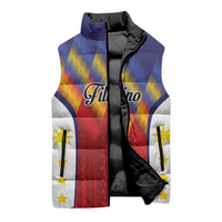 Personalized Philippines Eight Rays Sun Sleeveless Puffer Jacket Traditional Filipino Igorot Pattern Motif