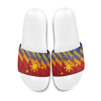 Personalized Philippines Eight Rays Sun Slide Sandals Traditional Filipino Igorot Pattern Motif