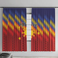 Personalized Philippines Eight Rays Sun Window Curtain Traditional Filipino Igorot Pattern Motif
