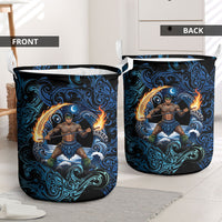 Samoa Siva Afi Laundry Basket Fireknife Fire Dance Pacific Tribal Motif