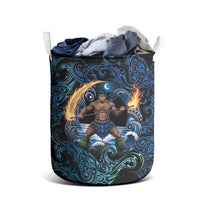 Samoa Siva Afi Laundry Basket Fireknife Fire Dance Pacific Tribal Motif