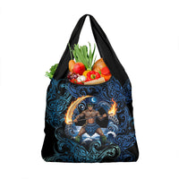 Samoa Siva Afi Grocery Bag Fireknife Fire Dance Pacific Tribal Motif