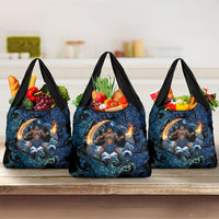 Samoa Siva Afi Grocery Bag Fireknife Fire Dance Pacific Tribal Motif
