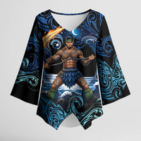 Samoa Siva Afi Kimono Sleeve Blouse Fireknife Fire Dance Pacific Tribal Motif
