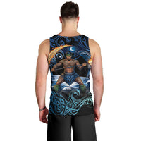 Samoa Siva Afi Men Tank Top Fireknife Fire Dance Pacific Tribal Motif