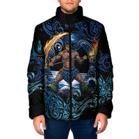 Samoa Siva Afi Padded Jacket Fireknife Fire Dance Pacific Tribal Motif