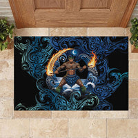 Samoa Siva Afi Rubber Doormat Fireknife Fire Dance Pacific Tribal Motif
