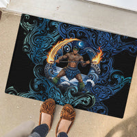 Samoa Siva Afi Rubber Doormat Fireknife Fire Dance Pacific Tribal Motif