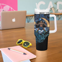Samoa Siva Afi Tumbler With Handle Fireknife Fire Dance Pacific Tribal Motif
