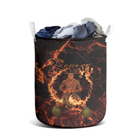 Samoa Siva Afi Dance Fireknife Laundry Basket Polynesian Heritage Fire Dance