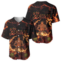 Samoa Siva Afi Dance Fireknife Baseball Jersey Polynesian Heritage Fire Dance