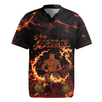 Samoa Siva Afi Dance Fireknife Rugby Jersey Polynesian Heritage Fire Dance