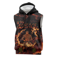 Samoa Siva Afi Dance Fireknife Sleeveless Hoodie Polynesian Heritage Fire Dance