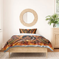 Samoa Siva Afi Dance Fireknife Bedding Set Samoan Tribal Motif Dancing in the Fire