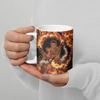 Samoa Siva Afi Dance Fireknife Ceramic Mug Samoan Tribal Motif Dancing in the Fire