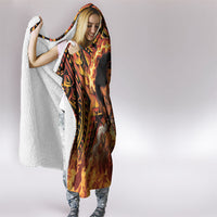 Samoa Siva Afi Dance Fireknife Hooded Blanket Samoan Tribal Motif Dancing in the Fire