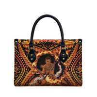 Samoa Siva Afi Dance Fireknife Leather Bag Samoan Tribal Motif Dancing in the Fire