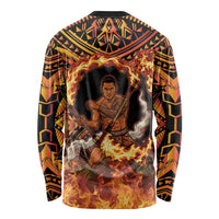 Samoa Siva Afi Dance Fireknife Long Sleeve Shirt Samoan Tribal Motif Dancing in the Fire