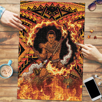 Samoa Siva Afi Dance Fireknife Puzzle Samoan Tribal Motif Dancing in the Fire