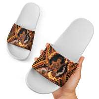 Samoa Siva Afi Dance Fireknife Slide Sandals Samoan Tribal Motif Dancing in the Fire