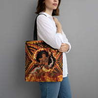 Samoa Siva Afi Dance Fireknife Tote Bag Samoan Tribal Motif Dancing in the Fire