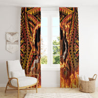 Samoa Siva Afi Dance Fireknife Window Curtain Samoan Tribal Motif Dancing in the Fire