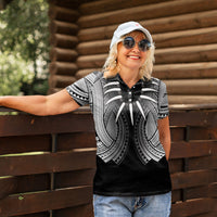 Samoan Ula Nifo Afi Tribal Women Polo Shirt Polynesian Pattern