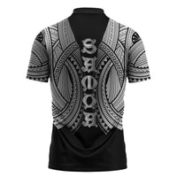 Samoan Ula Nifo Afi Tribal Zipper Polo Shirt Polynesian Pattern
